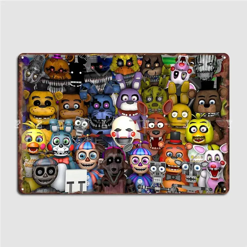 Roboticon Fnaf металлическая табличка с изображением робота для кинотеатра гостиной