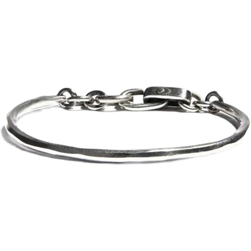 

Niche Trend Japanese Style 925 Silver Light Luxury Men's And Women's Open Bracelets Fashion Hip-Hop Street Wild Jewelry
