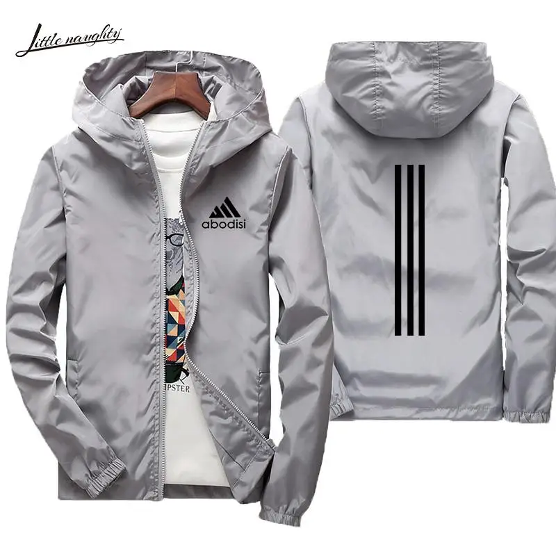 

veste homme spring summer new coat men's street brand windbreaker Hoodie zipper thin coat men's casual coat large size куртки