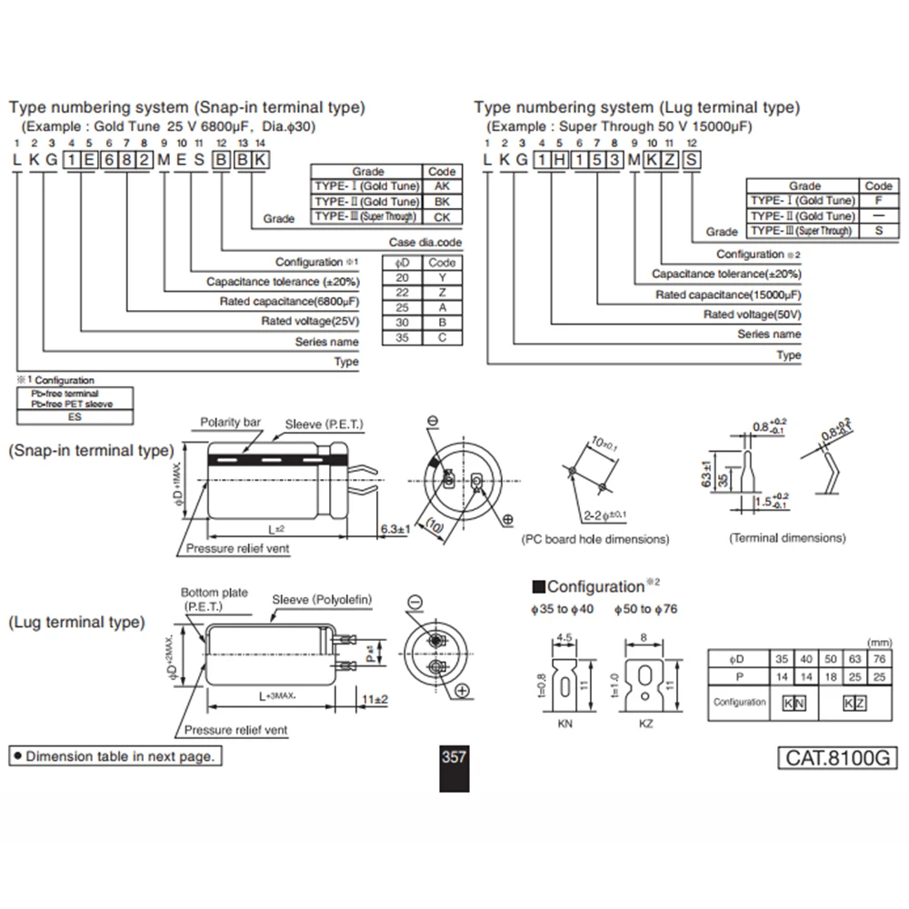 Конденсатор 6800 мкФ 50 в Nichicon KG Тип II 35x40 мм Шаг 10 В/6800