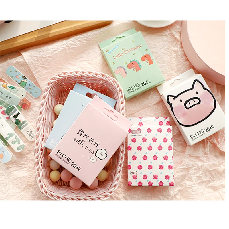 

20pcs/box Cute Mini Children Breathable Waterproof Bandage Medical Bandages Hemostatic Patch First Aid Kit Bandaid