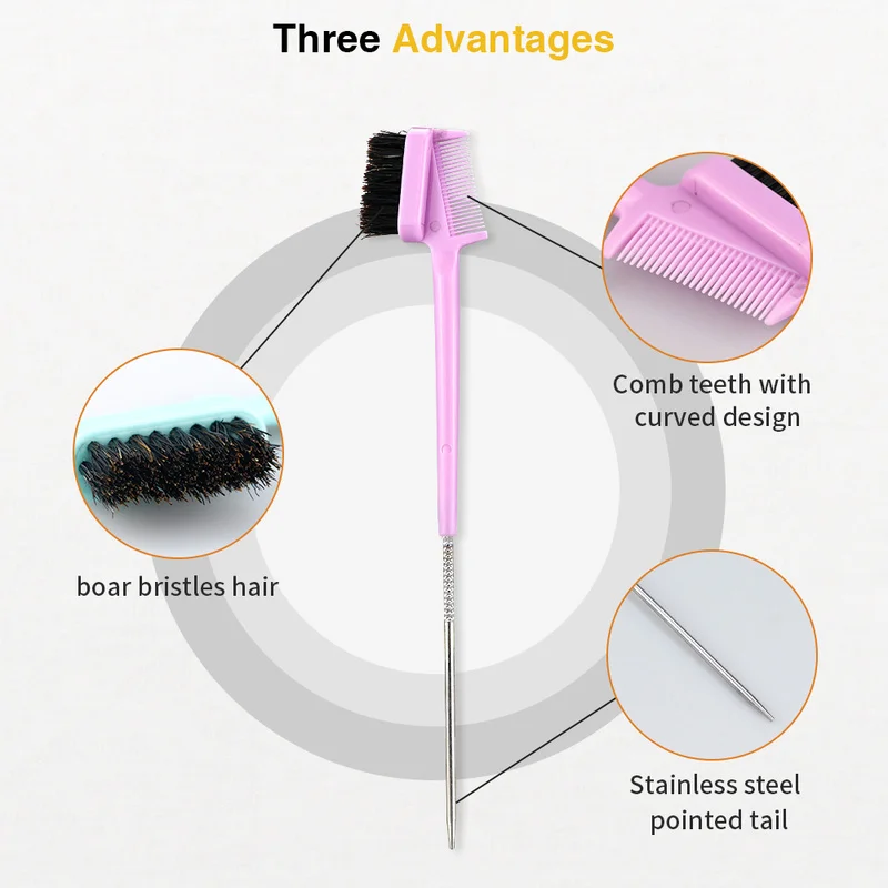 Двухсторонняя расческа для волос щетка укладки гребень бровей Шпилька хвоста