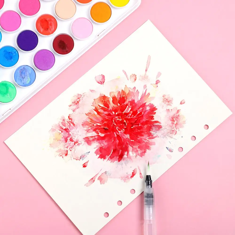 

JIANWU ART5 6pcs/set Simple painting scriptliner water pen Painting in water colours brush pen set art supplies Drawing tool