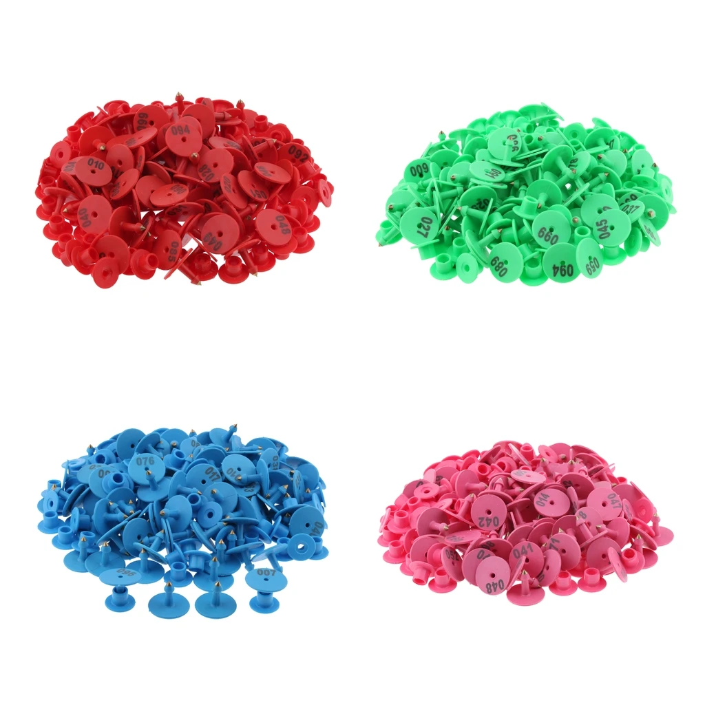 4 цвета 400 шт пронумерованная Ушная бирка для скота свиньи коровы козы с