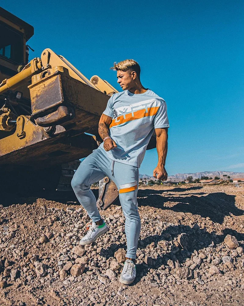 Осенние мужские облегающие уличные спортивные брюки хлопковые износостойкие