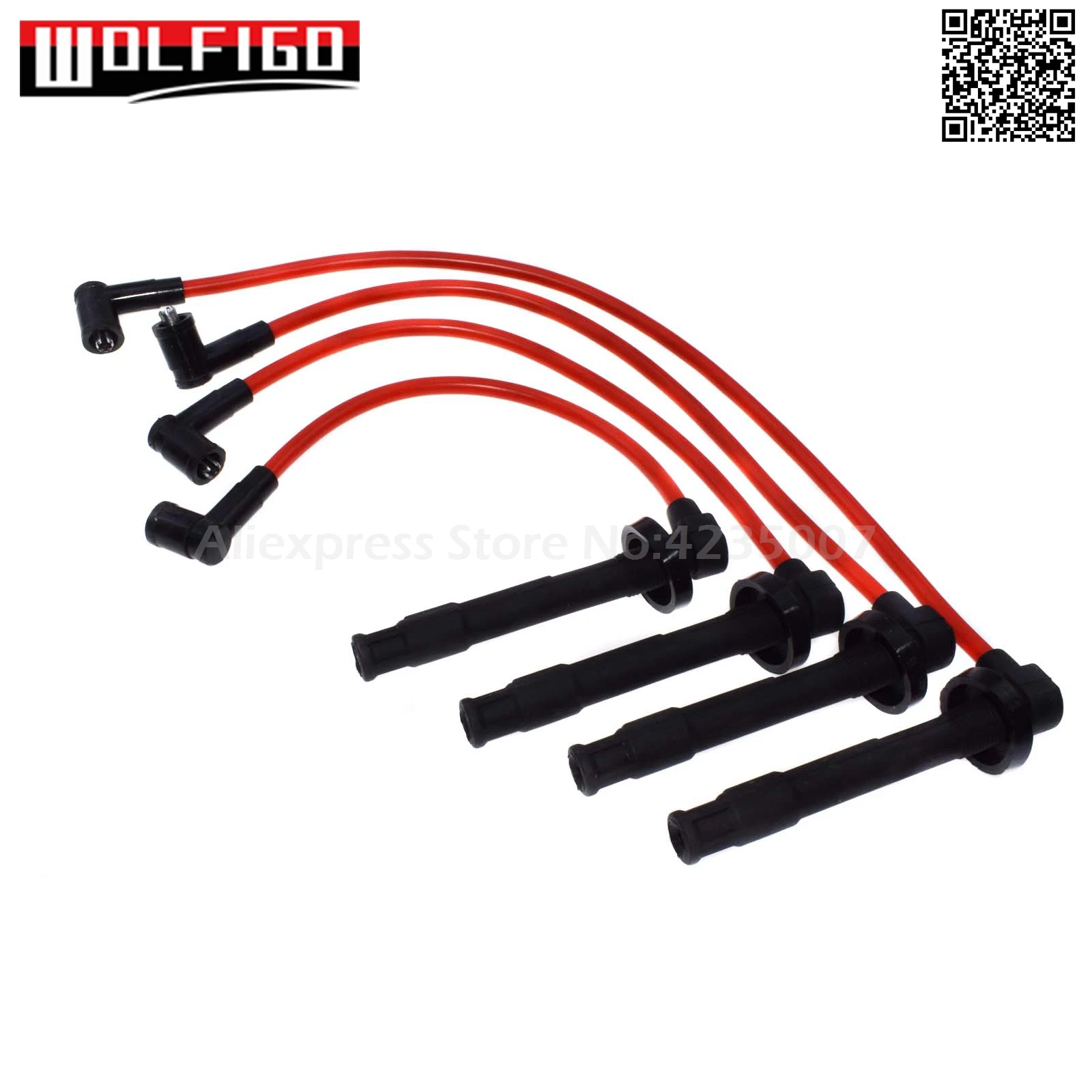 WOLFIGO красный набор проводов зажигания 4 шт. для ACURA EL Fit Honda Civic Racing D16 ZFR5F-11 D16Y8