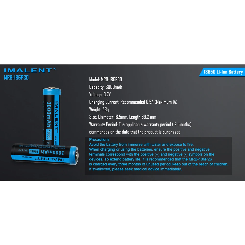 Imalent 18650 батарея li ion MRB 186P30 3000mAH мощные перезаряжаемые батареи освещение аксессуар