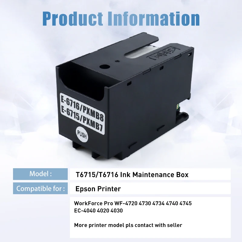 

3PK T6716 T6715 Waste Ink Tank Maintenance Box Empty T6716 100% Fit Epson WF C5790 C5710 C5290 C5210 4730 4740 4720 C579 ET-8700