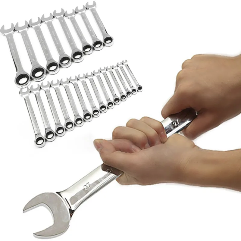 6 мм-32 мм хром-ванадиевая сталь метрическая фиксированная головка трещотка