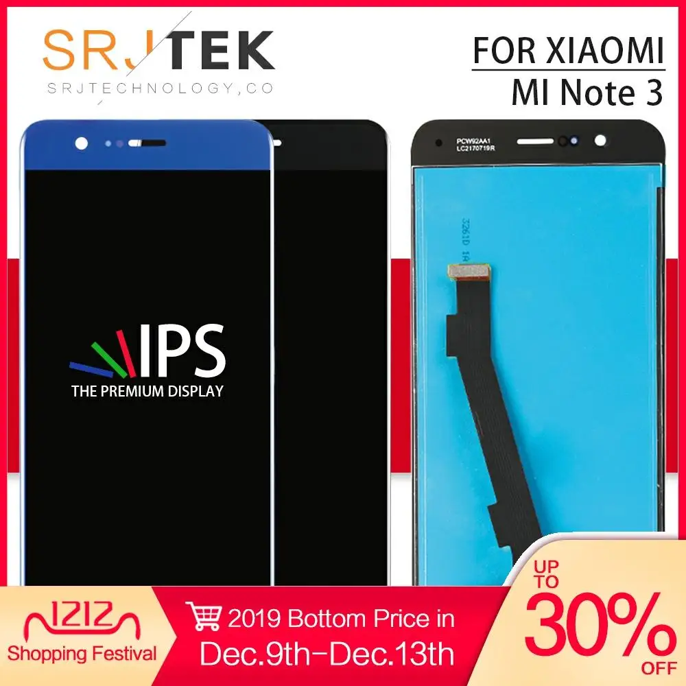 Srjtek для Xiaomi Mi Note 3 lcd матрица сенсорный экран дигитайзер полная сборка с рамкой 5