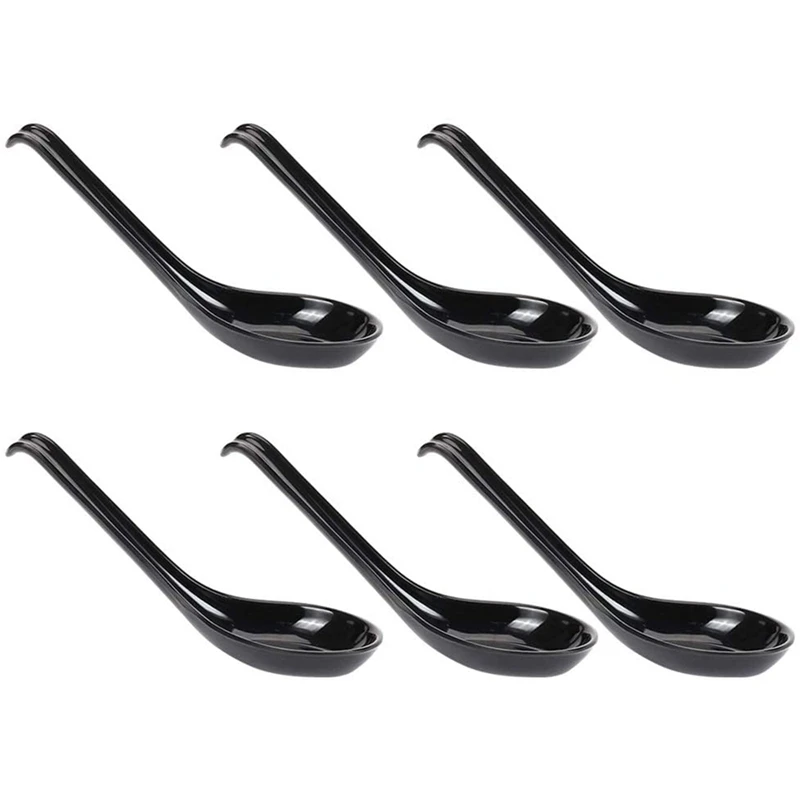 Soup Spoons 6 Pcs Japanese Style Creative Rice Chinese Asian with Long Handle for Restaurants | Дом и сад