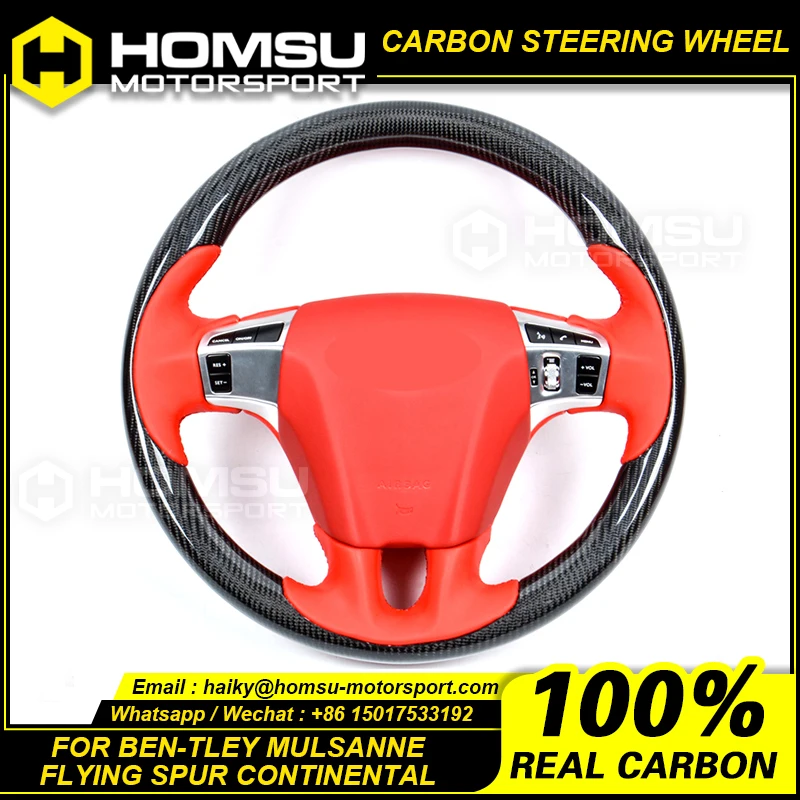 Bon Fiber Led Steering Wheel For Bentley Mulsanne Flying Spur Continental Gt Racing Wheel Convertible