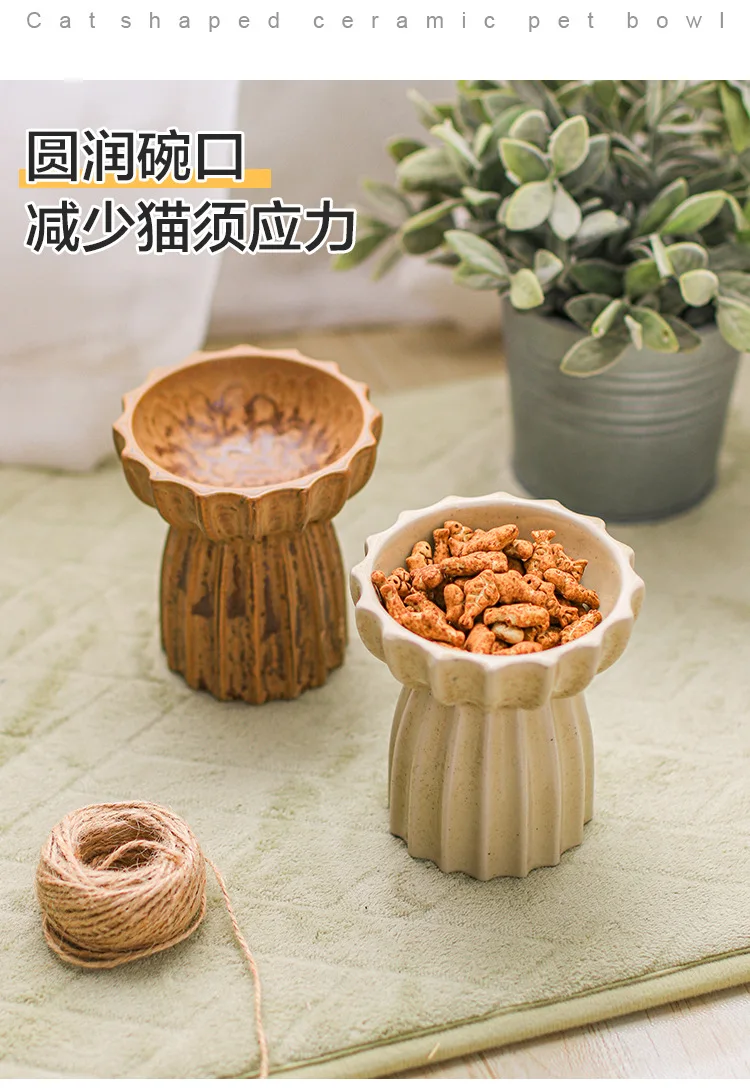 Керамика высокое базой кошка миска для кошачьего корма держатель кота