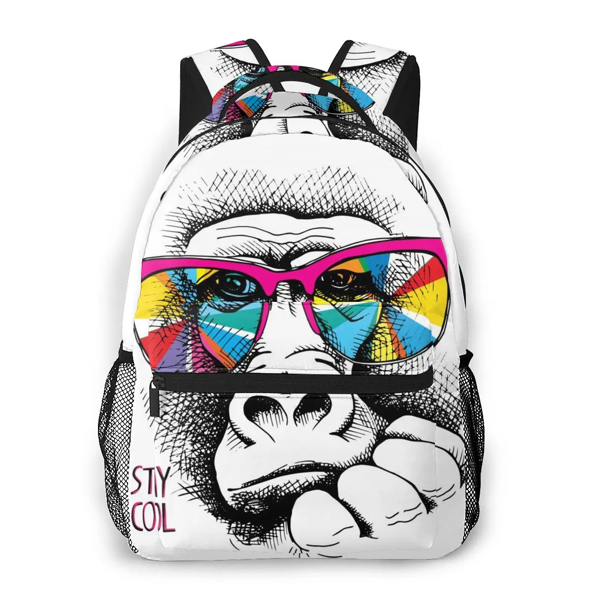 

Рюкзак для альпинизма, портрет обезьяны в Радужном цвете, очки, сумки через плечо, рюкзаки