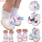 Модные кукольные ботинки с крыльями единорога 7 см для 18-дюймовой американской куклы Девочки подарок Радужная улыбка обувь для 43 см малышей новые куклы реброн игрушки