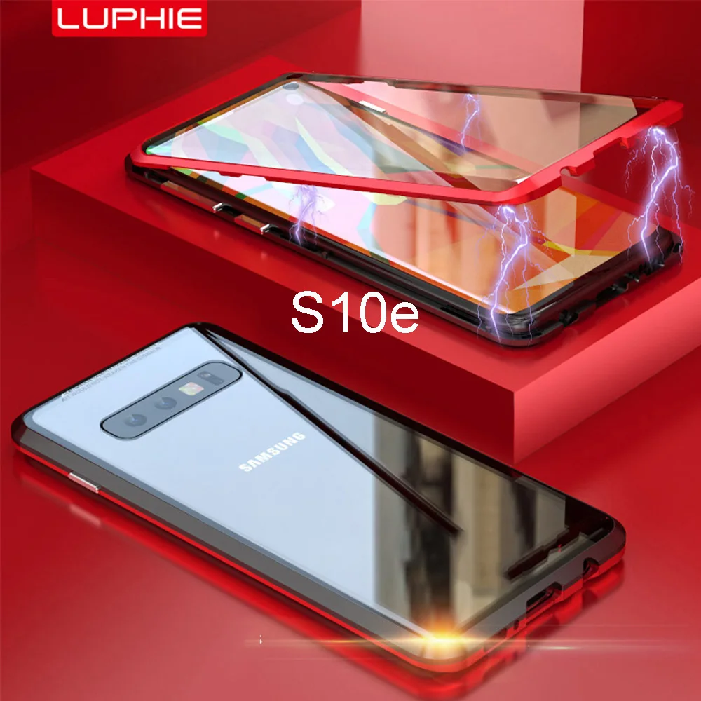 Магнитный чехол Luphie для samsung Galaxy S10 Plus, 5g, S10e, S9, S8, Note 9, 8, Полный Передний+ задний, 9 H, закаленное стекло, Магнитный чехол, чехол