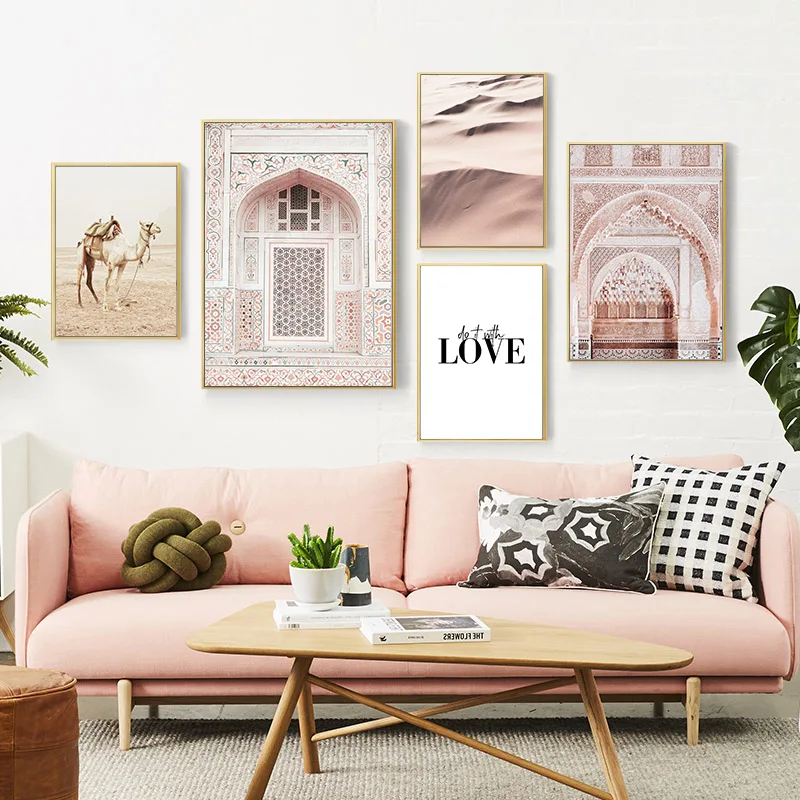 Марокканская АРКА живопись исламский верблюд пустыня пейзаж плакат настенное