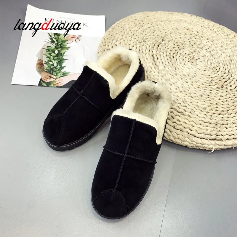 Женская обувь Зимние ботильоны унисекс на плоской подошве женская без застежки