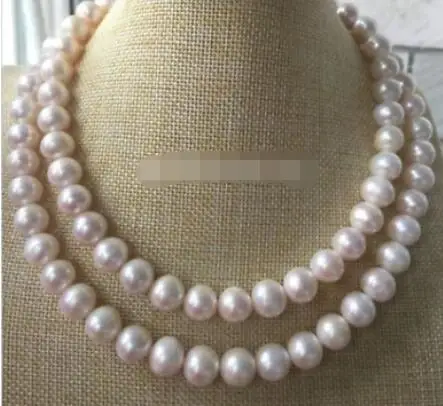 

32" 9-10mm south sea white round pearl necklace 19"925