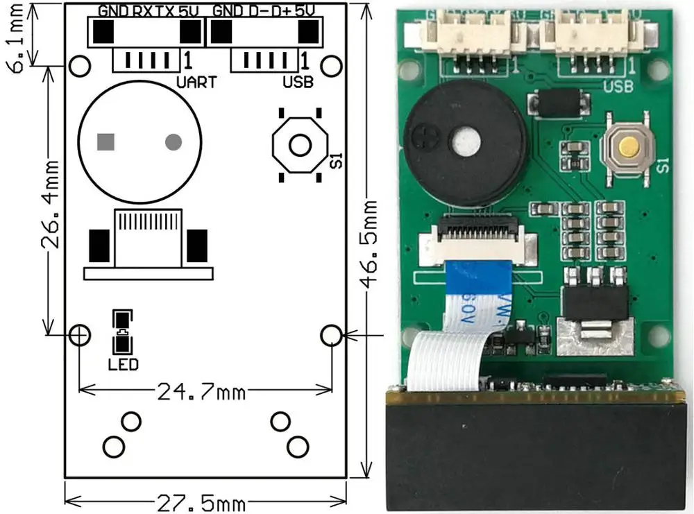 Сканер штрих кода GM67 1D 2D USB UART|Аксессуары для контроля доступа| |