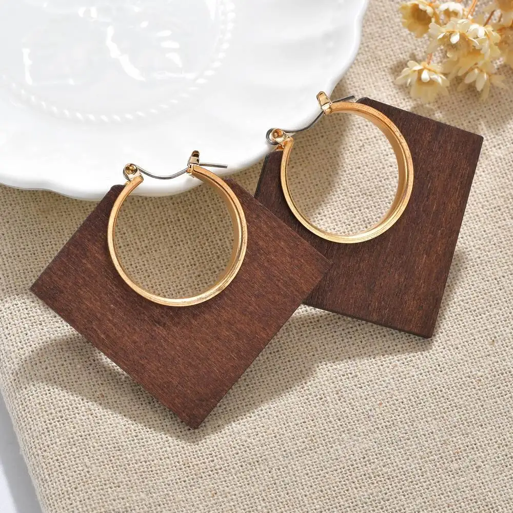 Женские Висячие серьги MissCyCy красные желтые черные деревянные свадебный подарок