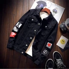 Джинсовая куртка мужская рваная, модная рваная джинсовая куртка, Бомбер, Джинсовая Верхняя одежда, ковбойские пальто, 3XL, весна-осень