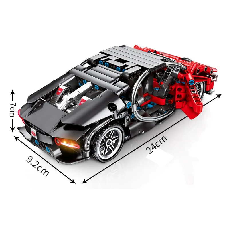 Lepining Technic car MOC Back Force супер гоночный автомобиль Bugatti модель строительные блоки