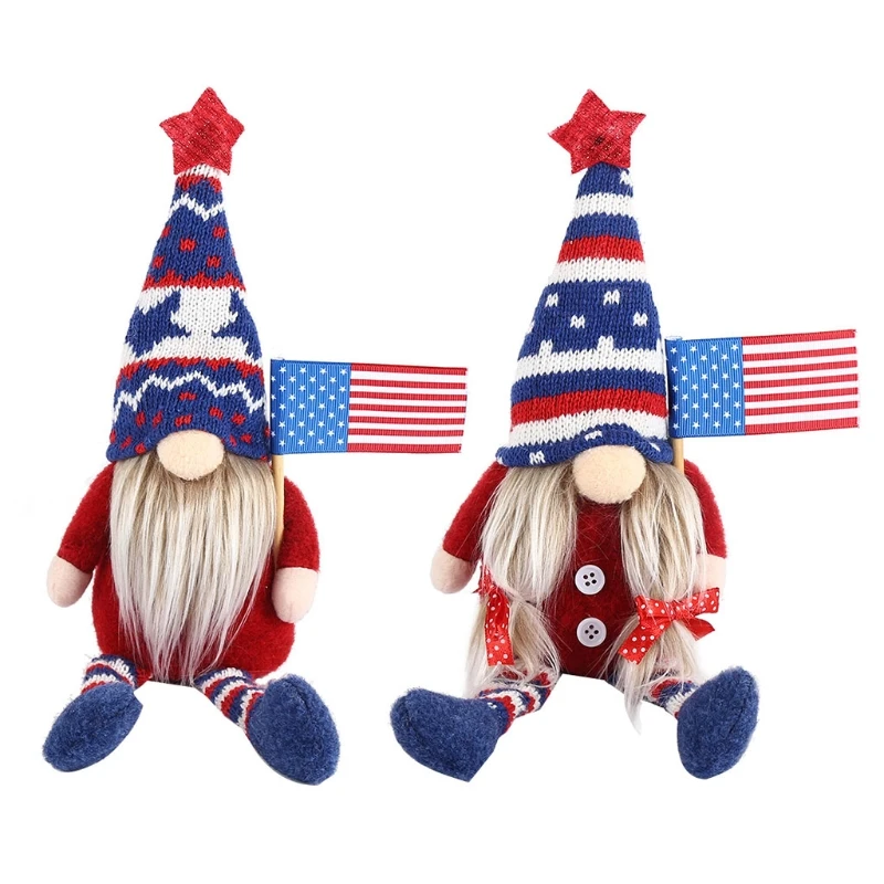

Independence Day Gnome American Flag Veterans Day Nisse Tomte Elf Dwarf Scandinavian 4th of July Gift Kitchen Tiered Tray Decora