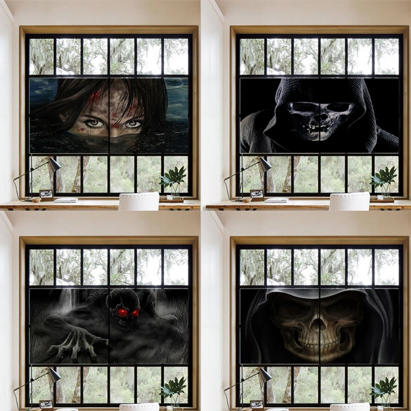 Страшная 3D ужасная печать наклейка на окна из ПВХ матовая Наклейка окно подарок