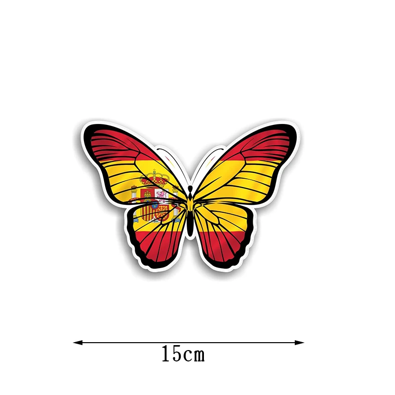 Three Ratels FTC 1114 красивая бабочка с флагом Испании Виниловая наклейка на автомобиль