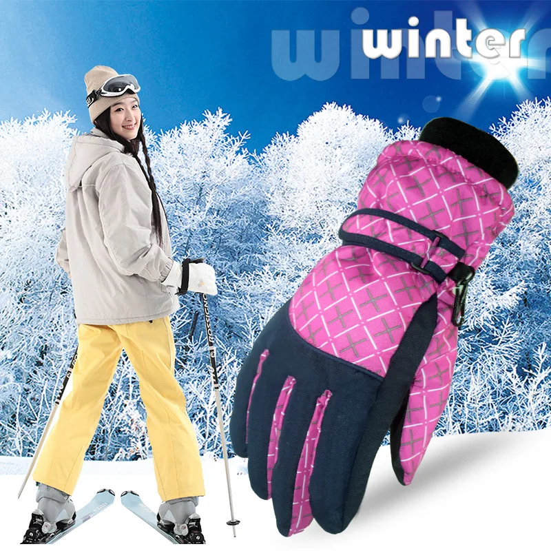 

Перчатки лыжные женские, зимние, водонепроницаемые, с защитой от холода