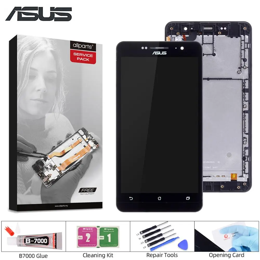 Дисплей для ASUS Zenfone 6 A 600CG A600CG A601CG LCD в сборе с тачскрином на рамке черный