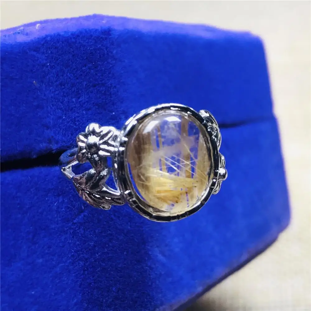 13 мм топ из натурального золота Рутиловый Кварц Кольцо для женщин леди мужчин