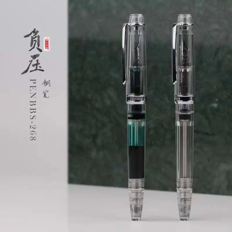 

PENBBS 268 прозрачная вакуумная авторучка с прозрачными чернилами EF/F/M Nib бизнес канцелярские офисные школьные письменные принадлежности подар...