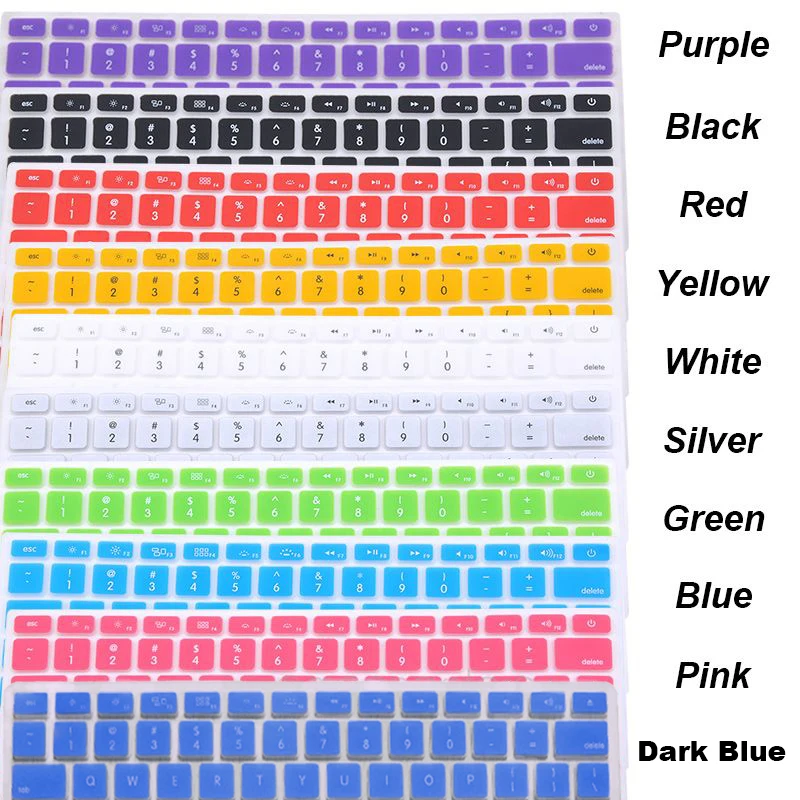 Аксессуары для ноутбука 9 цветов силиконовый чехол клавиатуры Apple Pro 13 15 Air |