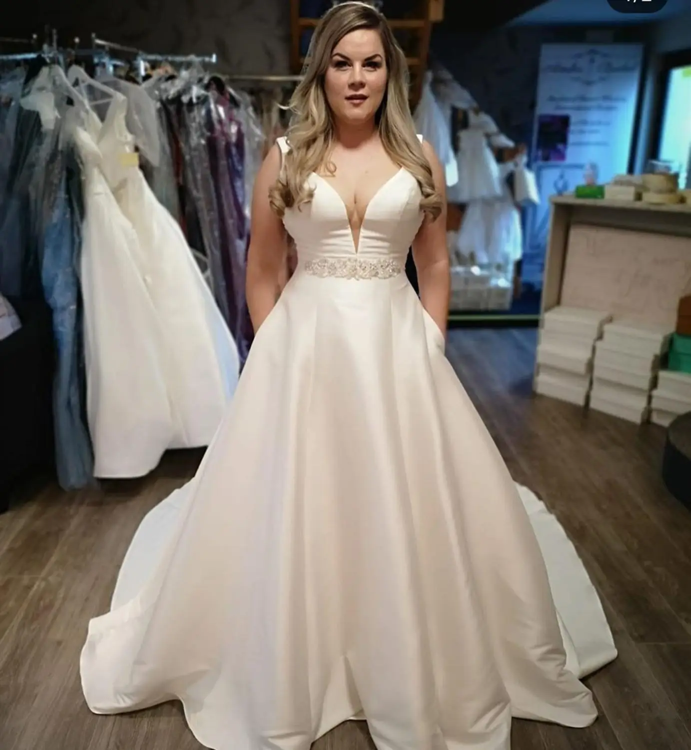 2020 размера плюс свадебное платье с v образным вырезом Свадебные платья без