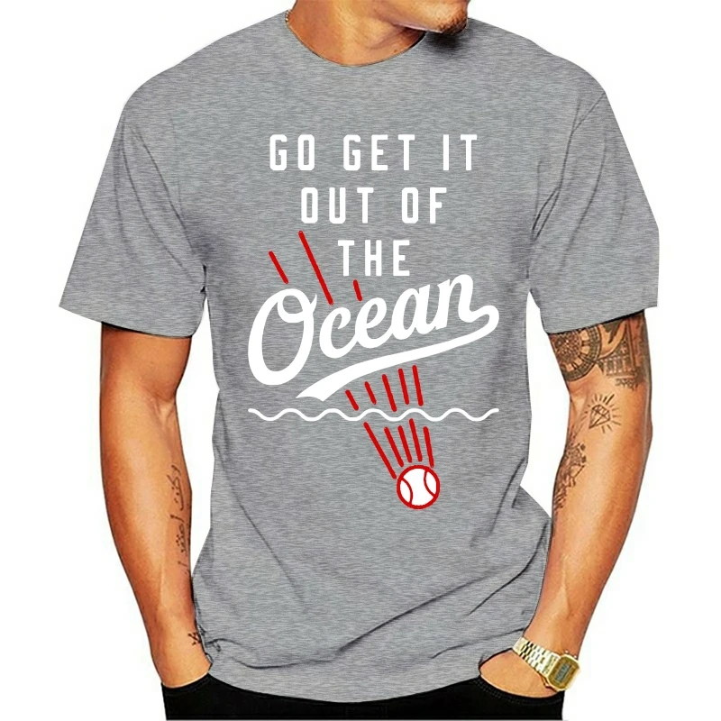 Забавная черная футболка Los Angeles Go Get It Out of The Ocean Dodgers для бейсбола мужчин и женщин