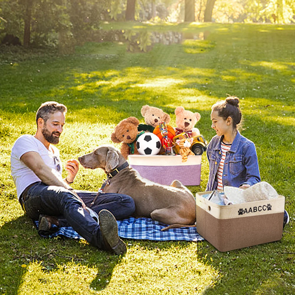Корзина для хранения игрушек собак персонализированная Холщовая Сумка складная