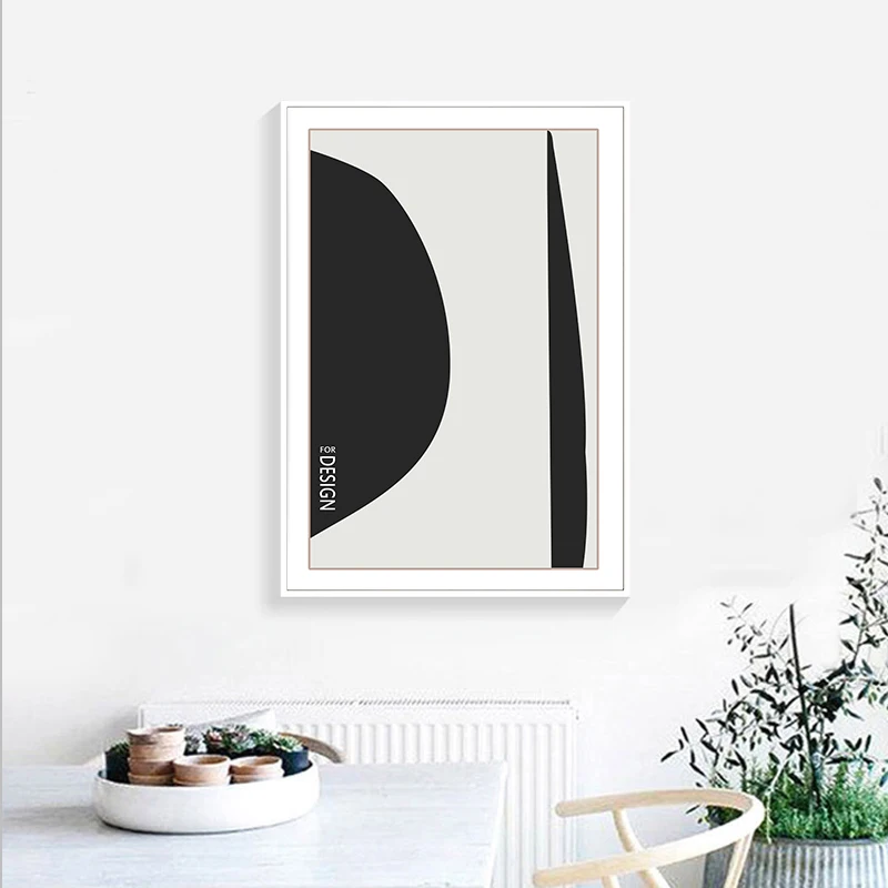 

Black White Simple Abstract Canvas Painting Wall Art Print Poster Picture Decorative Painting Living Room Home Decoration