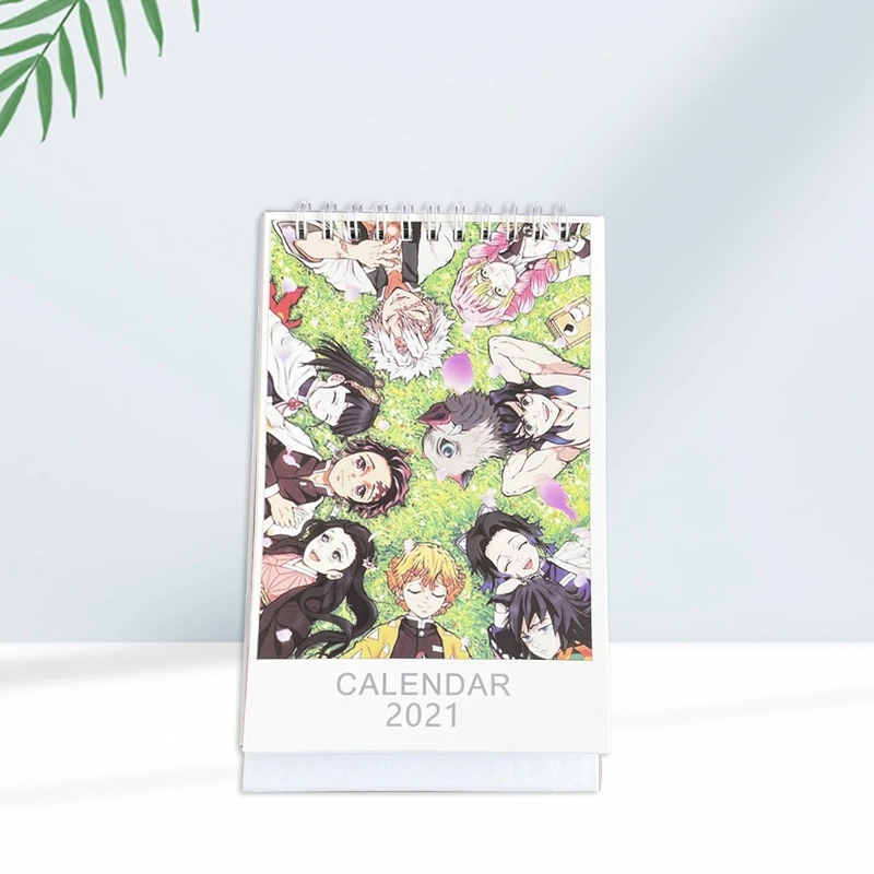 

Anime Demon Slayer Blade New 2021 Desk Calendar Kadomon Tanjiro Nidouzi Cosplay Decoration Desk Decor
