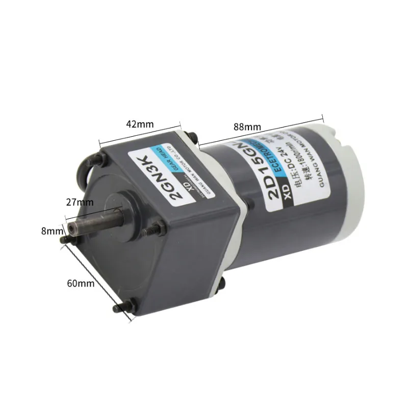 

12V/24V DC Speed-down Micro-moto 15W Adjustable Slow Speed & Forward And Reverse Reduction Motor 2D15GN-C