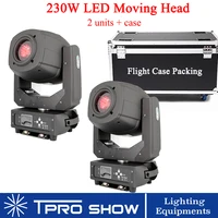 2pcs 230w led moving head lyre beam spot wash lights gobo prism zoom effect with flight case for wedding stage mobile dj show