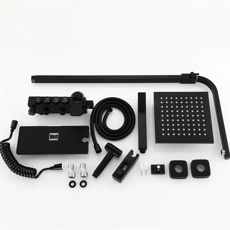 Смеситель для ванной комнаты черная бронзовая Душевая система термостатический