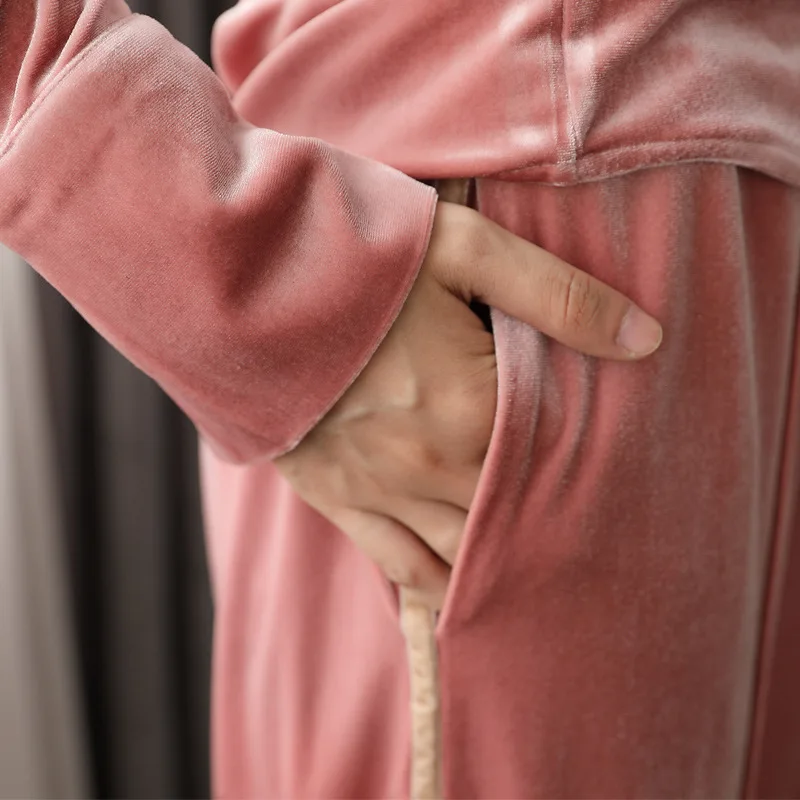 Женский пижамный комплект зимняя Фланелевая пижама из двух предметов|velvet