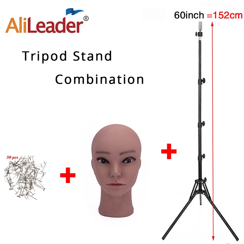 

Alileader Mannequin head with stand adjustable 152Cm tripod for Wig Making Training Head Holder With Bald Mannequin Head
