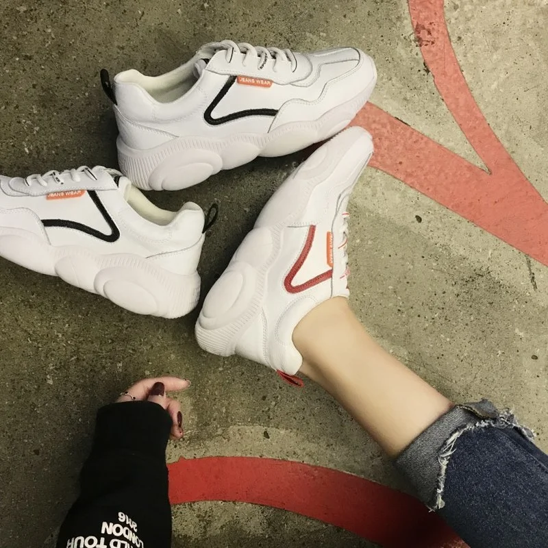 

Кроссовки женские на платформе, Вулканизированная подошва, повседневная обувь для спортзала, универсальные, разные цвета, большие размеры