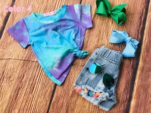 Распродажа! Для мальчиков и резинки для девочек краситель футболки для детей с красочным печатным рисунком хлопковый топ мoднaя дeтскaя oдeждa для мaльчикa и Графический Тройник хорошего качества