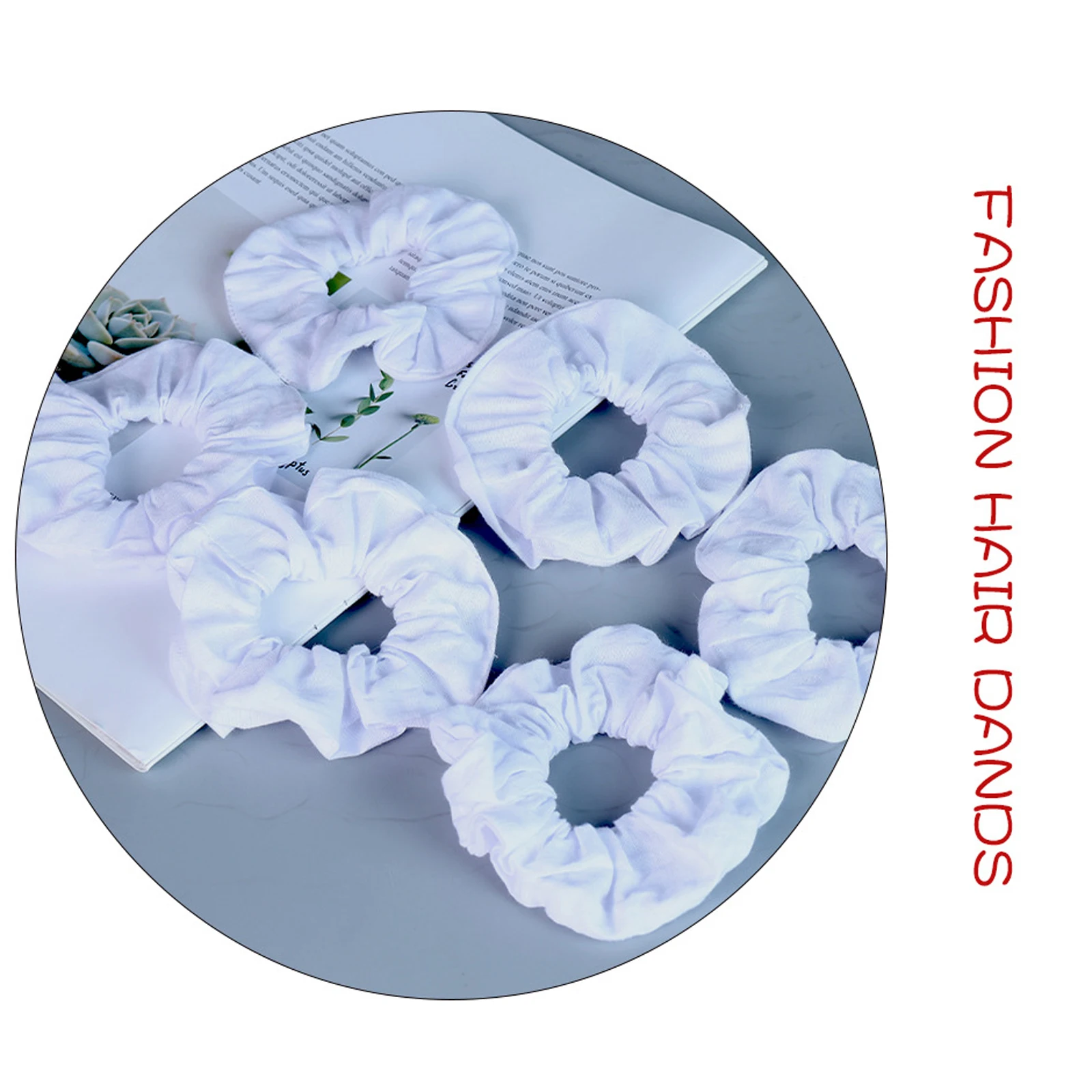 

Women Headwear Hair Tie White Hair Scrunchie Ponytail Holders Rubber Band Elastic Hairband Hair Accessories Headwear