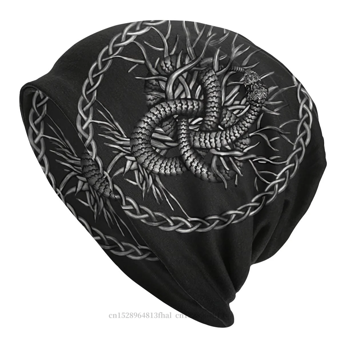 

Viking Skullies Beanies Caps Ouroboros Celtic Knot With Tree Of Life Hat Winter Warm Bonnet Hats Men Women's Unisex Ski Cap