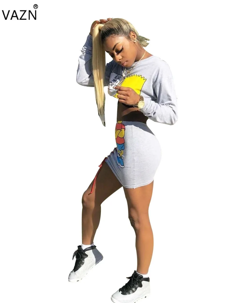 Сексуальный вечерний Женский комплект из 2 предметов с круглым вырезом и